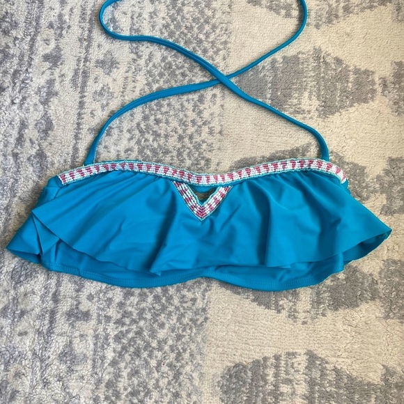 3 For $25 Turquoise Beaded  Bikini Top - Picture 1 of 4